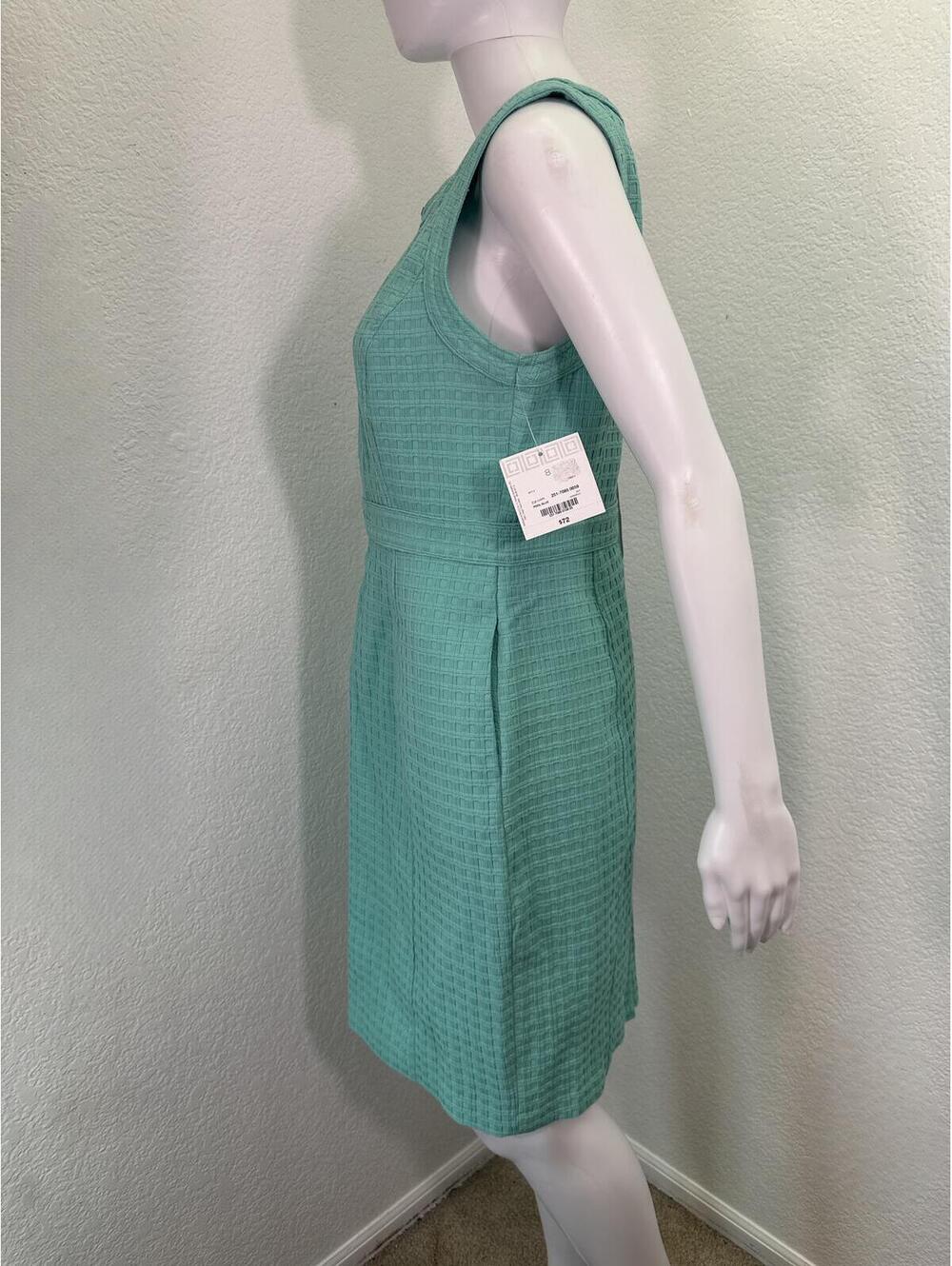 Sz 8 New Liz Claiborne Pool Blue Textured Sheath Dress Office Career Corpcor - Picture 3 of 7